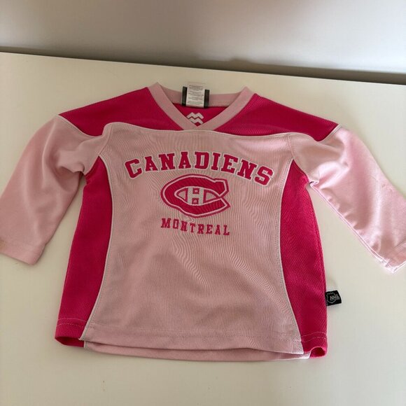 NHL Montreal Canadiens Girls Jersey Pink Hockey Size 24 m Toddler Baby Kids - Picture 1 of 7